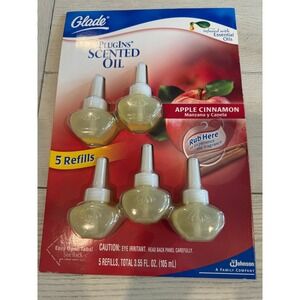 Glade PlugIns Scented Oil Refills Apple Cinnamon 5 Count 3.55 fl oz Value Pack